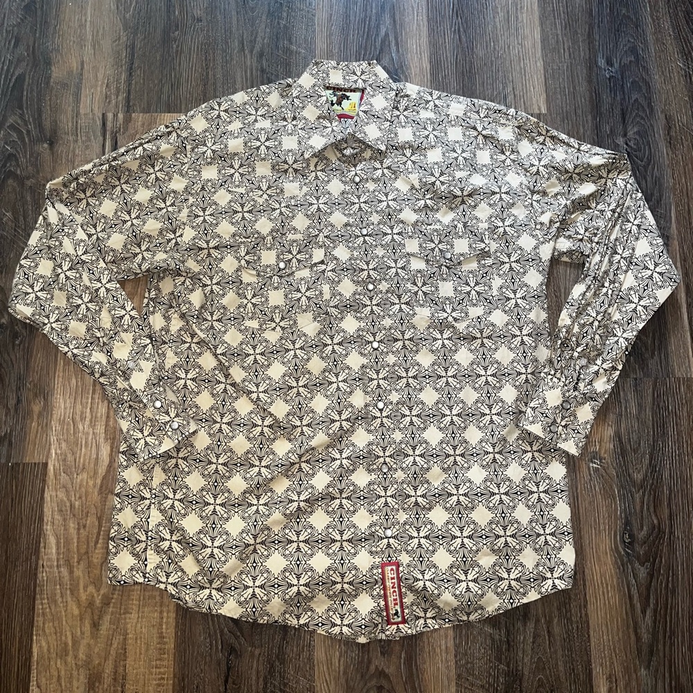 CINCH Mens Tan Western Long Sleeve Pearlsnap